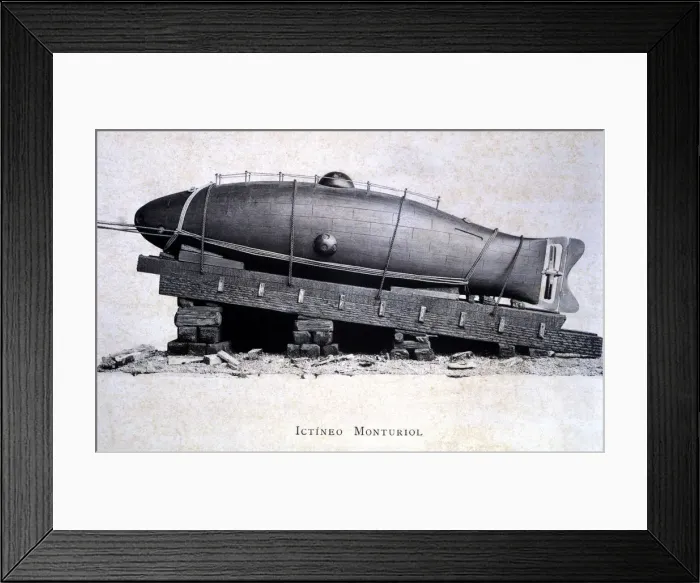 Framed Print : Ictineo Submarine, built by Narcis Monturiol in 1859, the Ictineo Framed Print : Ictineo Submarine, built by Narcis Monturiol in 1859, the Ictineo