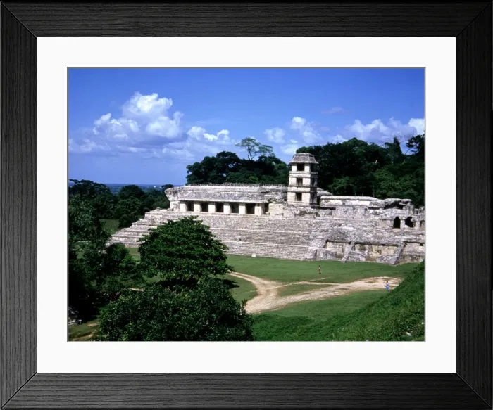 Framed Print : Exterior view of The Palace in the Mayan ruins of Palenque Framed Print : Exterior view of The Palace in the Mayan ruins of Palenque