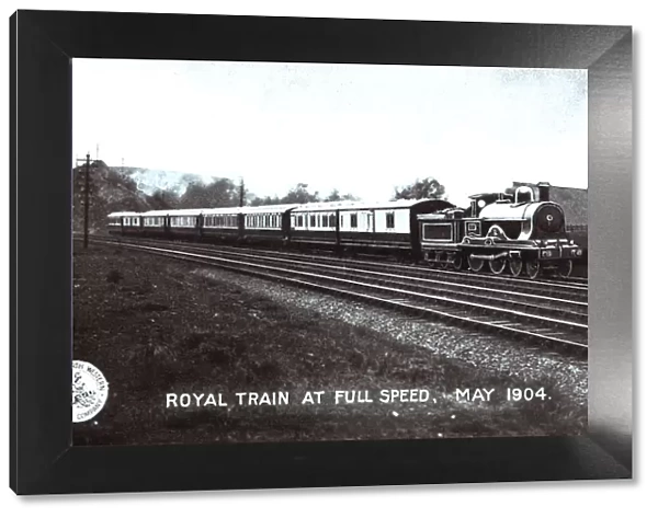 Royal train travelling at high speed in May 1904. Rail Way Company, London & North Western