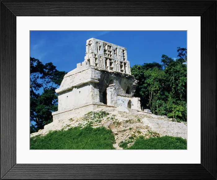 Framed Print : Exterior view of the Temple of the Cross in the Mayan ruins of Palenque