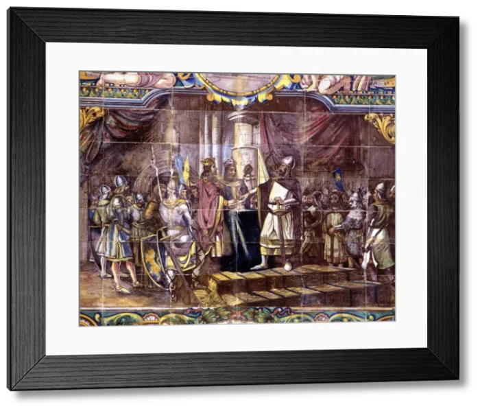 Framed Print : Jura de Santa Gadea Alfonso VI (1040-1109), king of Castile, swears before El Cid Campeador Framed Print : Jura de Santa Gadea Alfonso VI (1040-1109), king of Castile, swears before El Cid Campeador