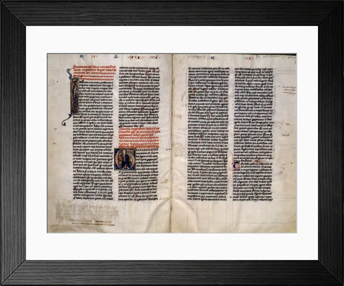 Framed Print : De Civitate Dei Libri XXII (City of God), handwritten copy made probably in Avignon (France) Framed Print : De Civitate Dei Libri XXII (City of God), handwritten copy made probably in Avignon (France)
