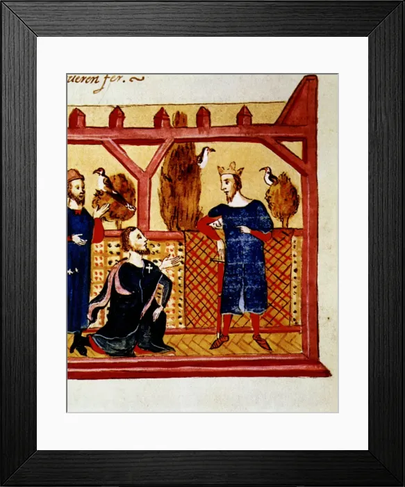 Framed Print : Interview in Alcaniz of the King James I the Conqueror (1213 - 1276) with Hugo Forcalquer