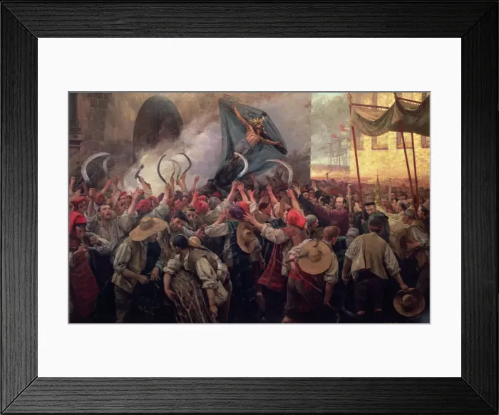 Framed Print : Blood Corpus or Reapers Riot (7 Jun. 1640), oil, 1907 Framed Print : Blood Corpus or Reapers Riot (7 Jun. 1640), oil, 1907