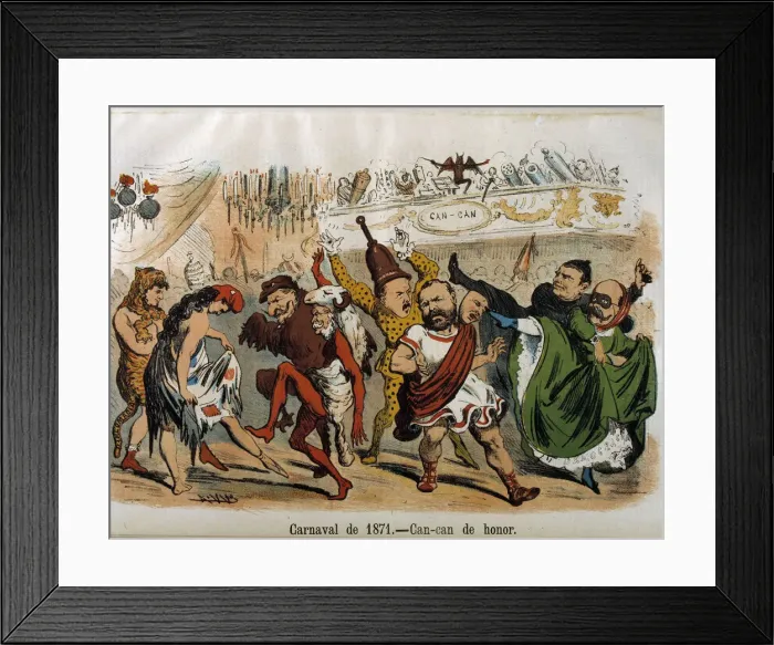 Framed Print : Reign of Amadeo of Savoy, cartoon of the carnival with politicians, the Kaiser, Napoleon III Framed Print : Reign of Amadeo of Savoy, cartoon of the carnival with politicians, the Kaiser, Napoleon III