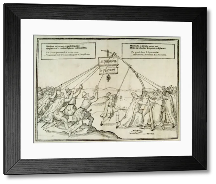 Framed Print : Dutch satirical engraving on the Inquisition Framed Print : Dutch satirical engraving on the Inquisition