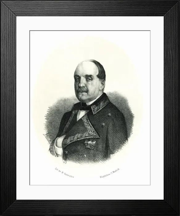 Framed Print : Leopoldo O Donnell (1809-1867), general lieutenant in the army of Elizabeth II during Framed Print : Leopoldo O Donnell (1809-1867), general lieutenant in the army of Elizabeth II during