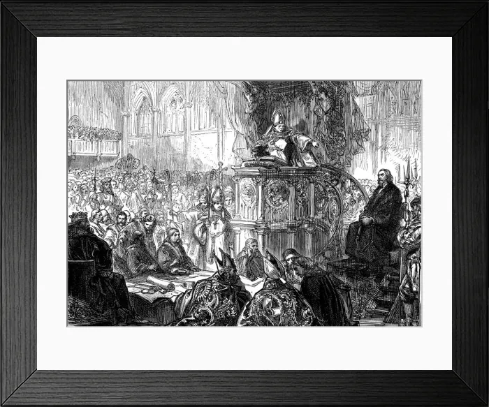 Framed Print : Hus, John (1371-1415), Czech religious reformer and writer, Bishop of Lodi preaching Framed Print : Hus, John (1371-1415), Czech religious reformer and writer, Bishop of Lodi preaching