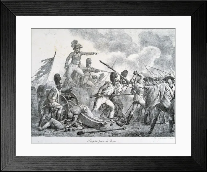 Framed Print : Reign of Charles IV (1748-1819), taking of Roses (Girona) by the French on 3rd February 1795 Framed Print : Reign of Charles IV (1748-1819), taking of Roses (Girona) by the French on 3rd February 1795