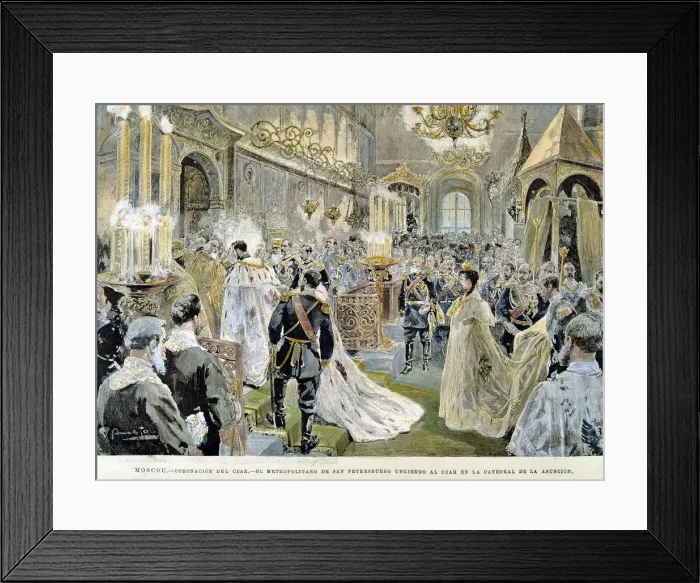 Framed Print : Coronation of Tsar Nicholas II at the Cathedral of the Assumption of Moscow in 1894 Framed Print : Coronation of Tsar Nicholas II at the Cathedral of the Assumption of Moscow in 1894