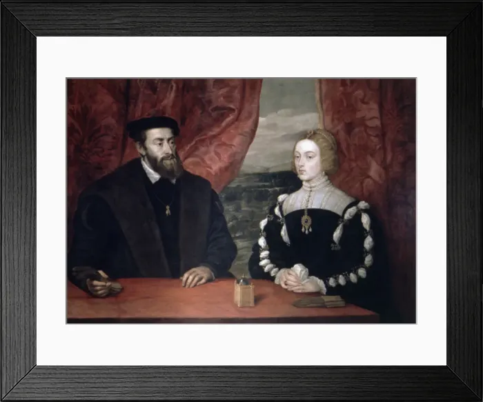 Framed Print : Carlos I (1500-1585) King of Spain with his wife Framed Print : Carlos I (1500-1585) King of Spain with his wife