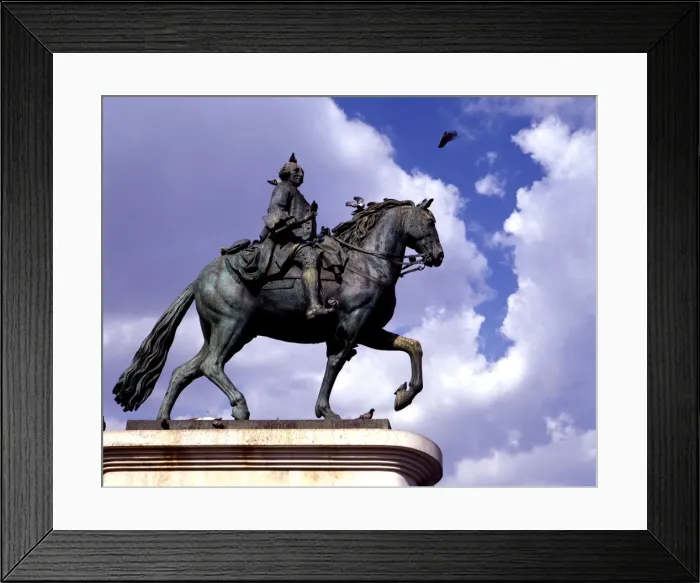 Framed Print : Equestrian statue in the Puerta del Sol in Madrid of Carlos III (1716-1788), King of Spain Framed Print : Equestrian statue in the Puerta del Sol in Madrid of Carlos III (1716-1788), King of Spain