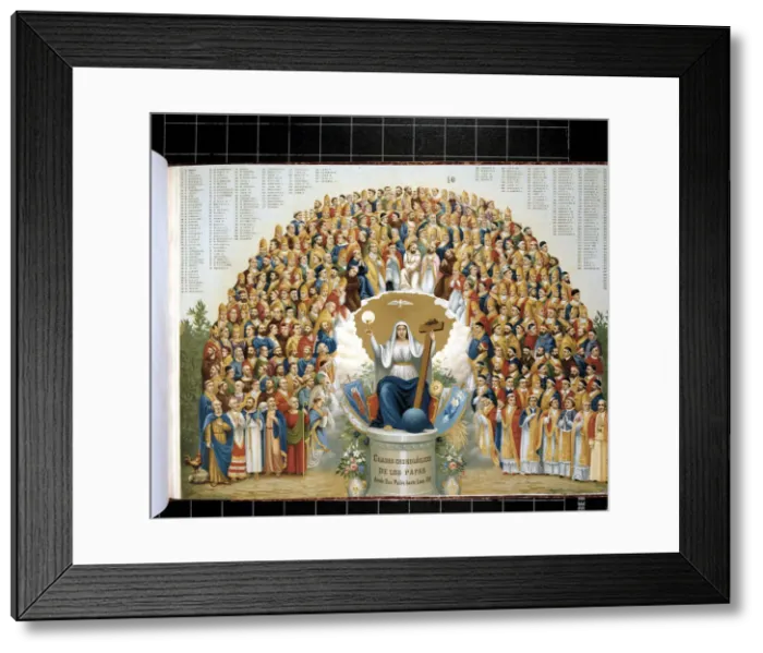 Framed Print : Chronological table of the Popes from Saint Peter to Leon XIII, lithography Framed Print : Chronological table of the Popes from Saint Peter to Leon XIII, lithography