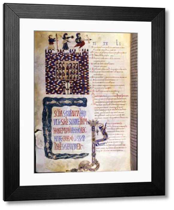 Framed Print : Emilianense Codex. Page with an illustration of the Seville Council II Framed Print : Emilianense Codex. Page with an illustration of the Seville Council II