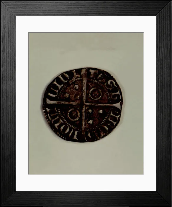 Framed Print : Reverse of a Cruzado in silver, reign of Peter III the ceremonious. Mint: Zaragoza Framed Print : Reverse of a Cruzado in silver, reign of Peter III the ceremonious. Mint: Zaragoza