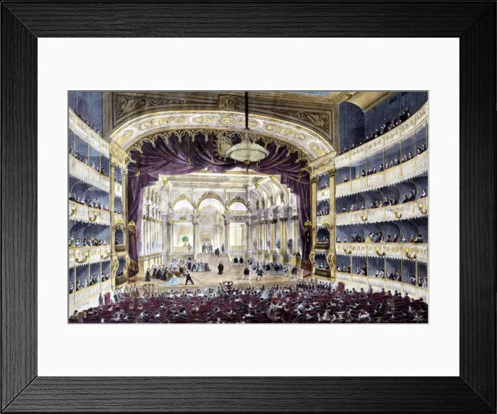 Framed Print : Interior of the National Opera Theatre of Madrid, built on the site occupied by