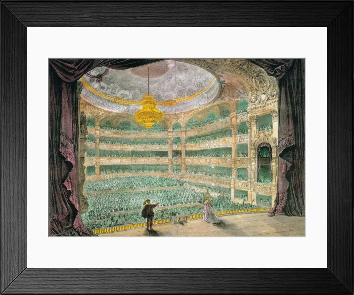 Framed Print : Opera of Paris, built between 1862-1875 by Charles Garnier, engraving depicting Framed Print : Opera of Paris, built between 1862-1875 by Charles Garnier, engraving depicting