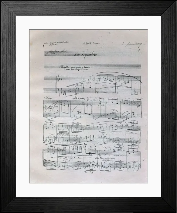 Framed Print : First page of the piano suite Goyescas (The Majos in love), by Enrique Granados Framed Print : First page of the piano suite Goyescas (The Majos in love), by Enrique Granados