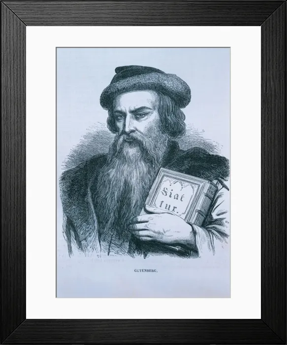 Framed Print : Johannes Gutenberg (1394 -1468), German printer Framed Print : Johannes Gutenberg (1394 -1468), German printer