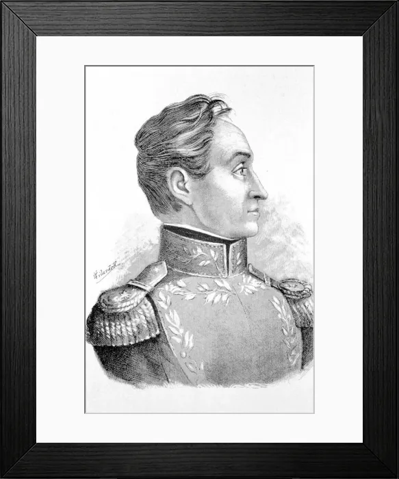 Framed Print : Simon Bolivar The Liberator (1783-1830), military and American independence hero Framed Print : Simon Bolivar The Liberator (1783-1830), military and American independence hero