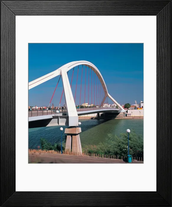 Framed Print : View of the Barqueta bridge in Seville Framed Print : View of the Barqueta bridge in Seville