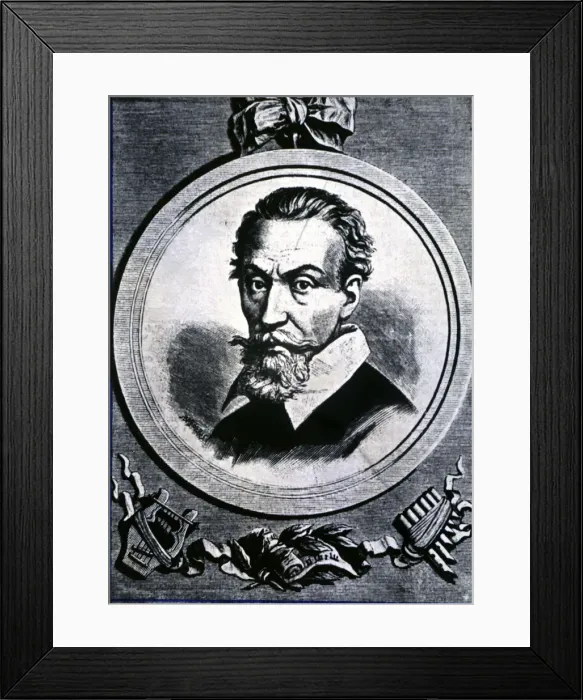 Framed Print : Claudi Monteverdi (1567-1643, Italian composer, engraving Framed Print : Claudi Monteverdi (1567-1643, Italian composer, engraving