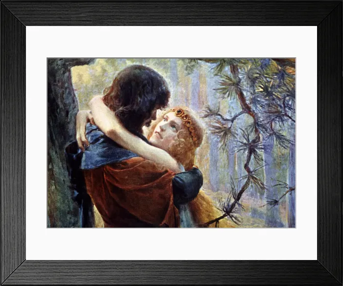 Framed Print : Tristan and Isolda, literary characters of medieval legend that symbolize the impossible love Framed Print : Tristan and Isolda, literary characters of medieval legend that symbolize the impossible love