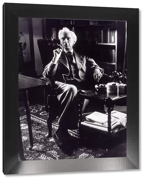 Bertrand Russell (1872-1970) in the library of his home on his 90th birthday, 1962