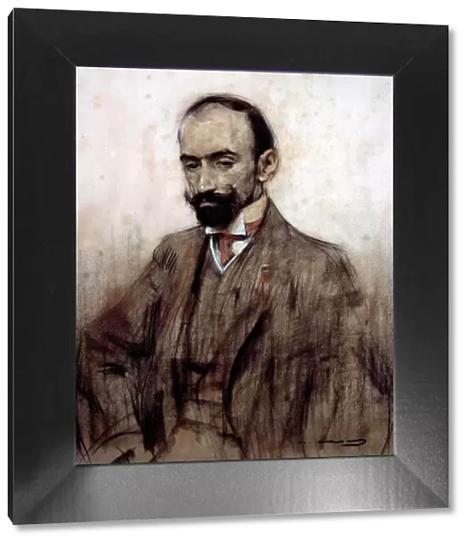 Jacinto Benavente (1866-1954), Spanish playwright, drawing by Ramon Casas