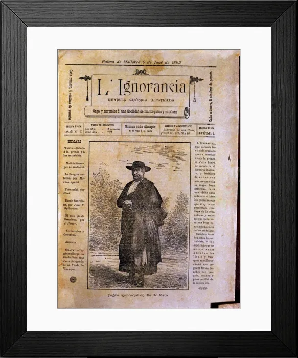 Framed Print : Cover of the humorous magazine La Ignorancia, which appeared in Palma between 1879 - 1883, No Framed Print : Cover of the humorous magazine La Ignorancia, which appeared in Palma between 1879 - 1883, No