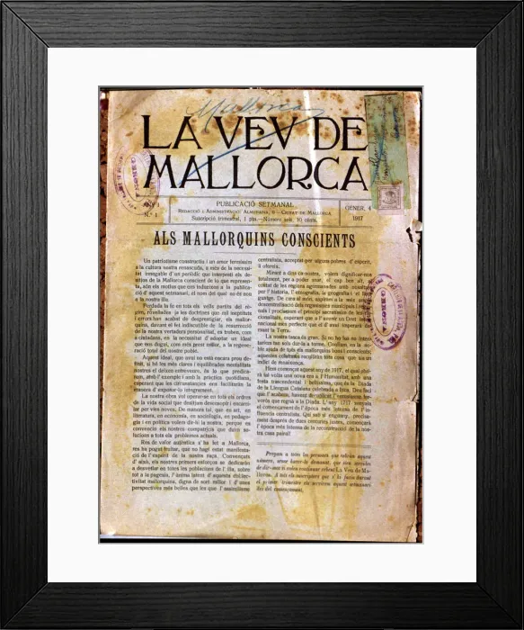 Framed Print : Cover of La Veu de Mallorca, Year 1, No. 1, 1917 Framed Print : Cover of La Veu de Mallorca, Year 1, No. 1, 1917