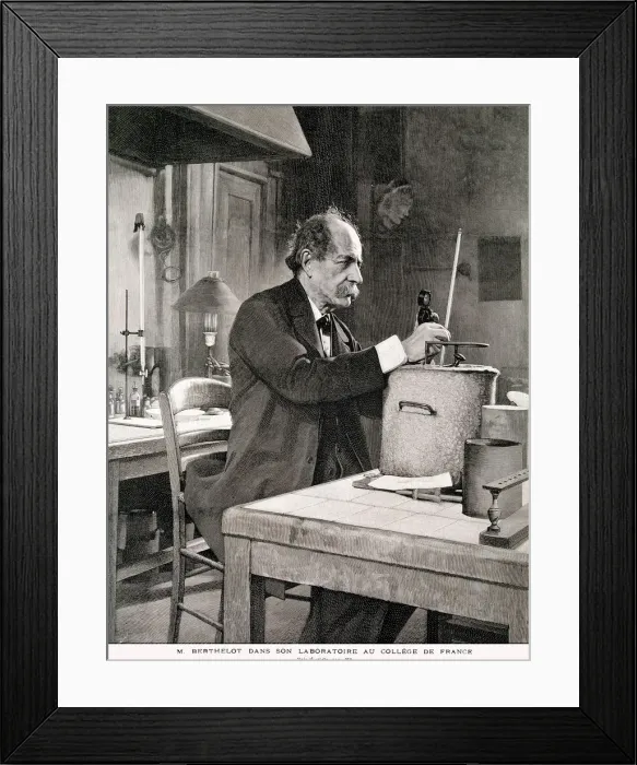 Framed Print : Marcelin Berthelot (1827-1907), French chemist and historian in his lab in 1901 Framed Print : Marcelin Berthelot (1827-1907), French chemist and historian in his lab in 1901