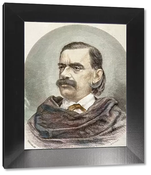 Manuel Fernandez y Gonzalez (1821-1888), Spanish writer and novelist, engraving