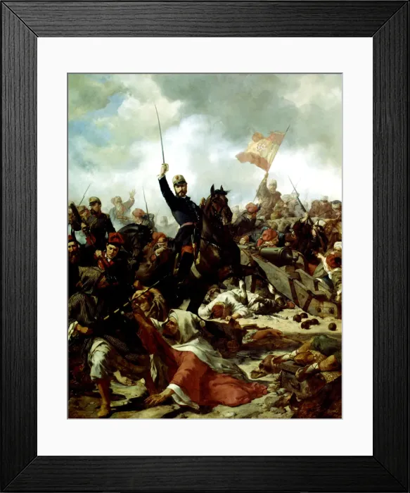 Framed Print : General Prim followed by Catalan volunteers and the battalion of Alba de Tormes Framed Print : General Prim followed by Catalan volunteers and the battalion of Alba de Tormes