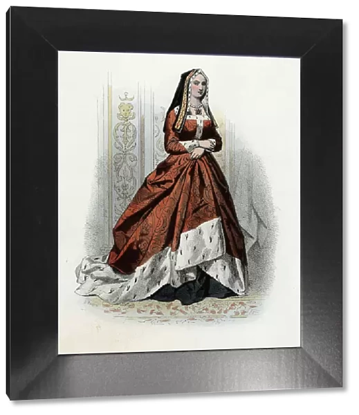Elizabeth of York (1465-1503), Queen of England and wife of Henry VII, engraving, 1870