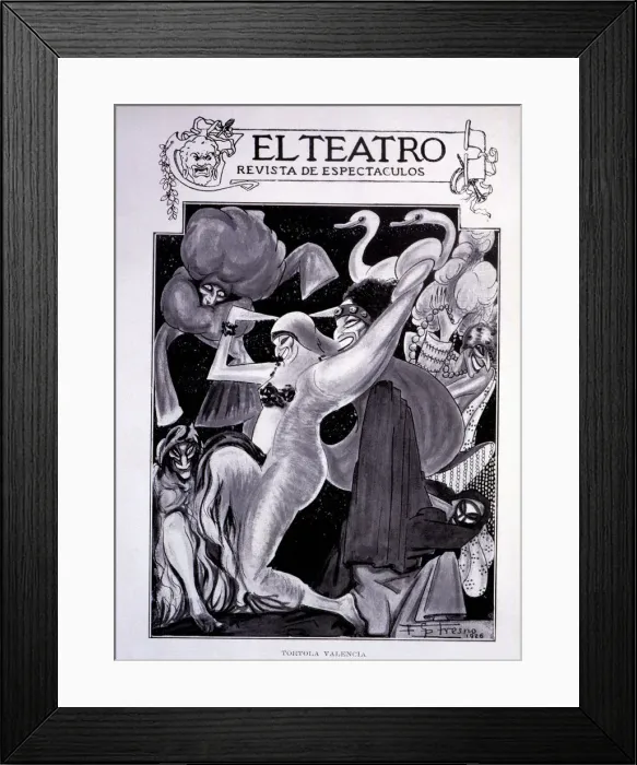 Framed Print : Carmen Tortola Valencia (1882-1955), Andalusian dancer, caricature by Fresno for Framed Print : Carmen Tortola Valencia (1882-1955), Andalusian dancer, caricature by Fresno for