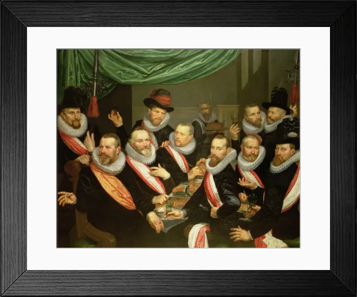 Framed Print : Feast of officers and subordinates of the Civil Guard of Saint George, 1618 Oil Framed Print : Feast of officers and subordinates of the Civil Guard of Saint George, 1618 Oil