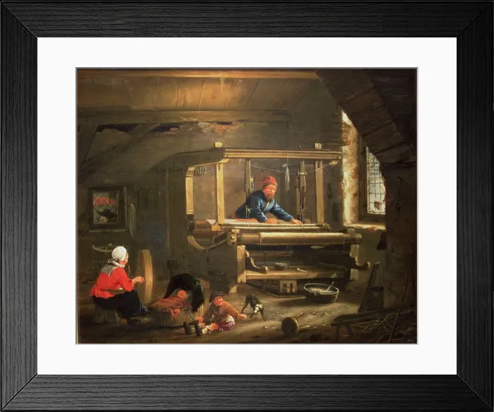 Framed Print : The shop of a weaver, oil, 1656 Framed Print : The shop of a weaver, oil, 1656