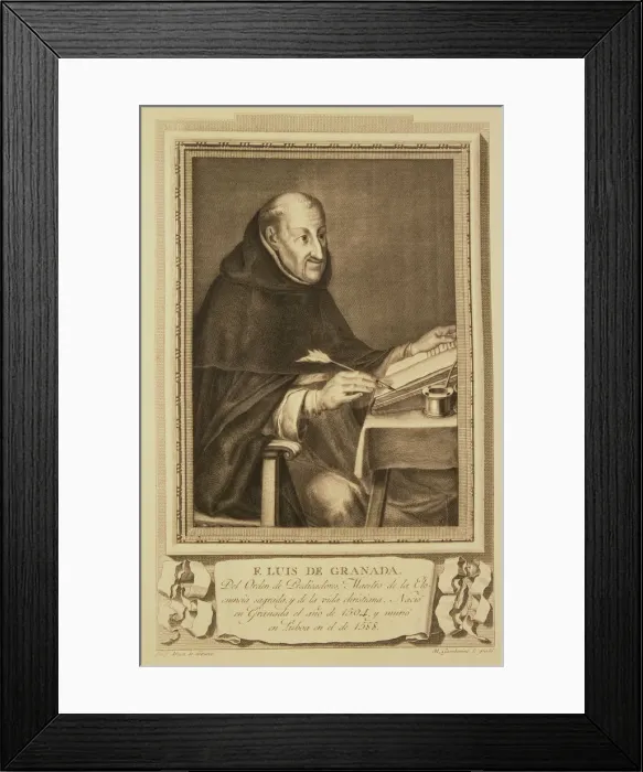 Framed Print : Fray Luis de Granada (1504-1588), Spanish writer and speaker, engraving of the collection Framed Print : Fray Luis de Granada (1504-1588), Spanish writer and speaker, engraving of the collection