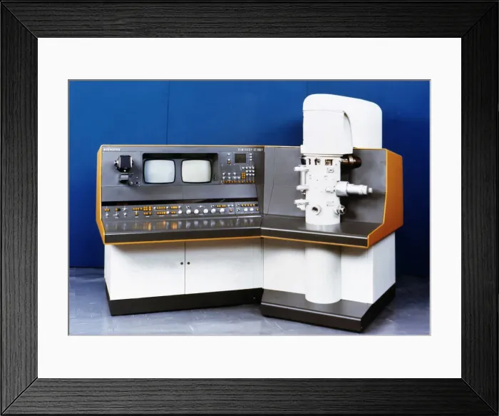 Framed Print : Electronic microscope of Siemens transmission ST100F Framed Print : Electronic microscope of Siemens transmission ST100F