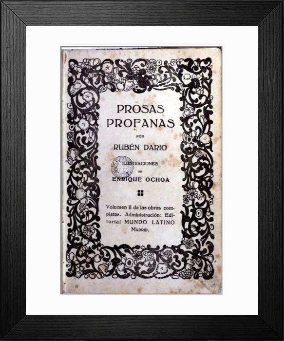 Framed Print : Cover of the play Prosas Profanas
