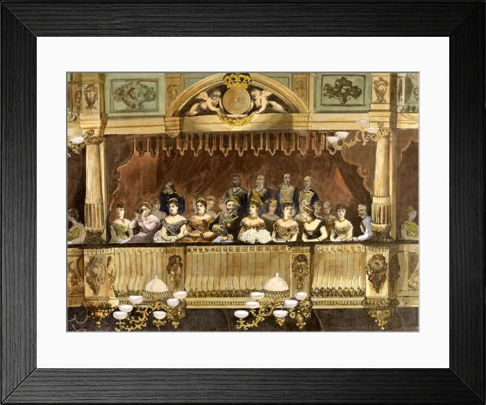 Framed Print : Theater box at the Royal Theatre with Maria Cristina, 1879 Alfonso XII, King of Spain Framed Print : Theater box at the Royal Theatre with Maria Cristina, 1879 Alfonso XII, King of Spain