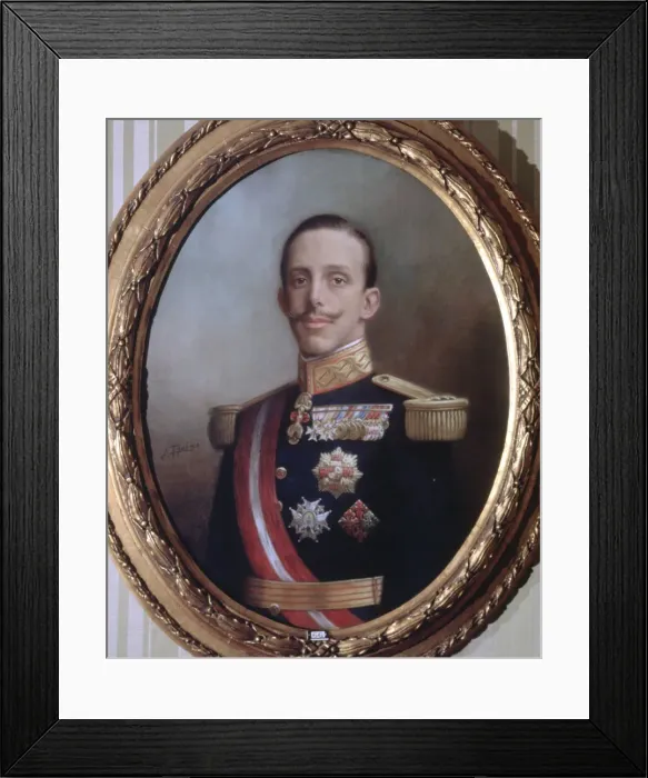 Framed Print : Alfonso XIII, King of Spain. (1886-1941), oil painting of 1911 Framed Print : Alfonso XIII, King of Spain. (1886-1941), oil painting of 1911