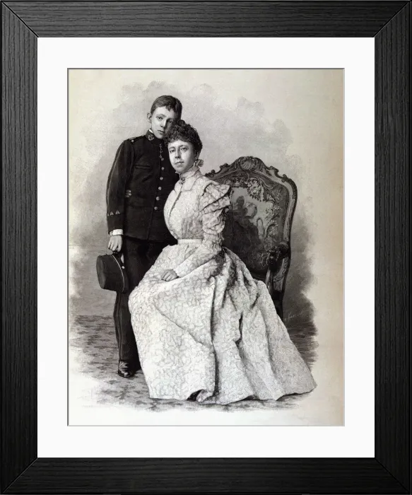 Framed Print : The King Alfonso XIII with his mother Regent Maria Cristina of Hapsburg in 1898, Madrid Framed Print : The King Alfonso XIII with his mother Regent Maria Cristina of Hapsburg in 1898, Madrid