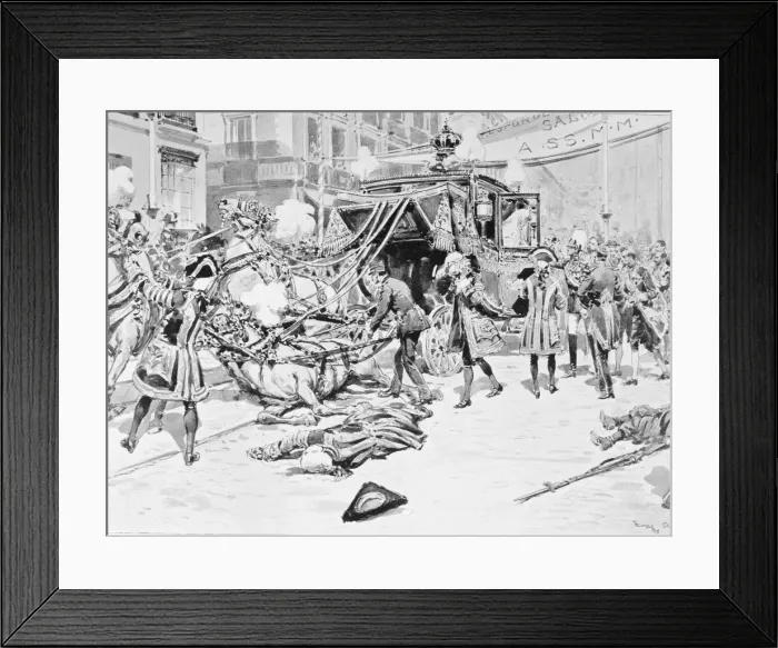 Framed Print : Attack against Alfonso XIII, King of Spain (1886-1941) Framed Print : Attack against Alfonso XIII, King of Spain (1886-1941)
