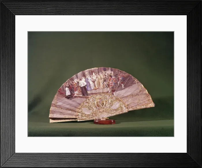 Framed Print : Fan with the historical scene of the baptism of Alfonso XIII (1886-1941) King of Spain Framed Print : Fan with the historical scene of the baptism of Alfonso XIII (1886-1941) King of Spain
