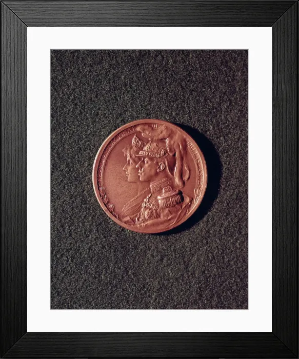 Framed Print : Commemorative Medal of the National Exhibition of Fine Arts with King Alfonso XIII of Spain Framed Print : Commemorative Medal of the National Exhibition of Fine Arts with King Alfonso XIII of Spain