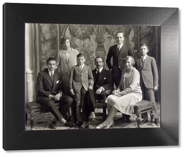 King Alfonso XIII of Spain (1886-1941) with his sons, Don Jaime, Dona Beatriz, Don Gonzalo