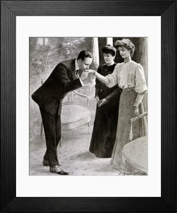 Framed Print : King Alfonso XIII of Spain (1886-1941) greet his fiancee Victoria Eugenia of Battenberg Framed Print : King Alfonso XIII of Spain (1886-1941) greet his fiancee Victoria Eugenia of Battenberg