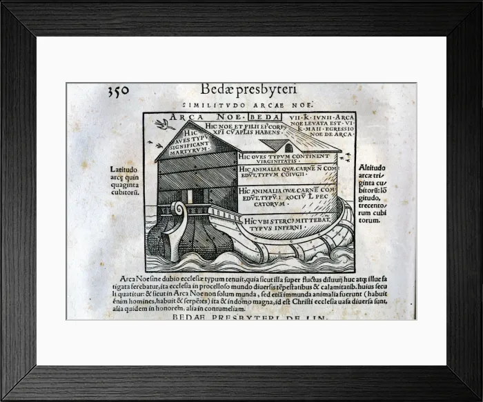 Framed Print : De Linguis gentium libellus, engraving with Noahs Ark Framed Print : De Linguis gentium libellus, engraving with Noahs Ark